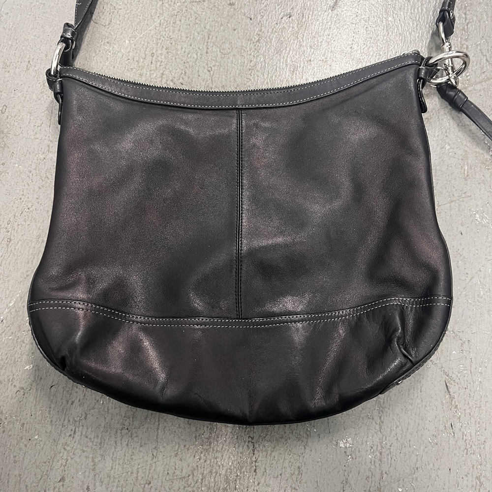 Coach Park A1357 F19726 Black Leather Medium Shoulder Crossbody Handbag Purse - Picture 5 of 9